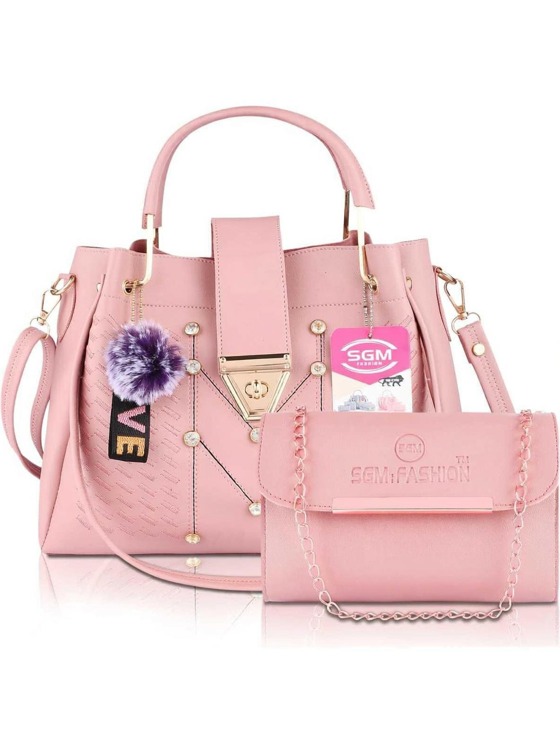 SGM Fashion Women Pink Handbag - Mini (Pack of: 2) - Image 1