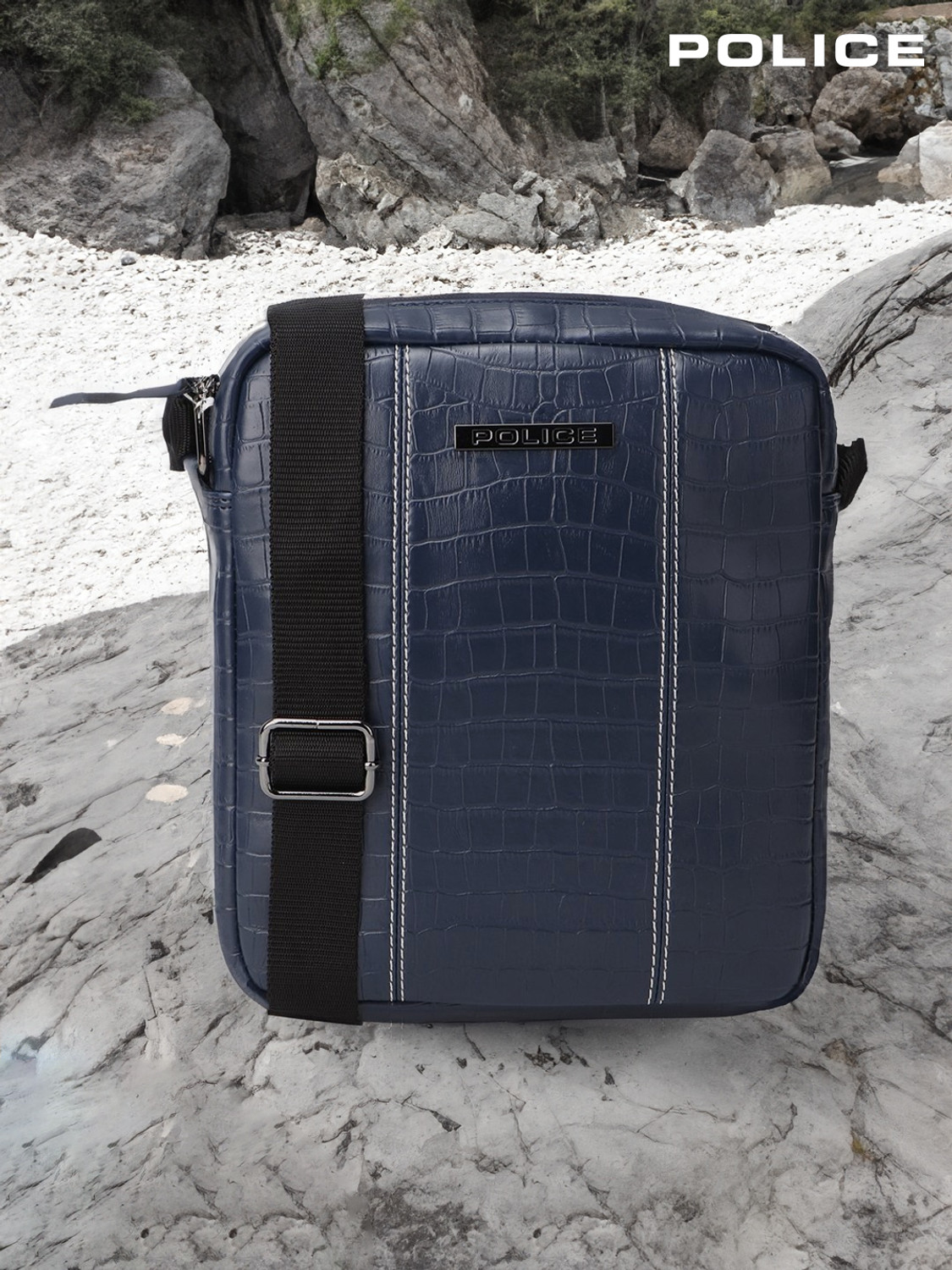 Image of Police Men Blue Hand-held Bag