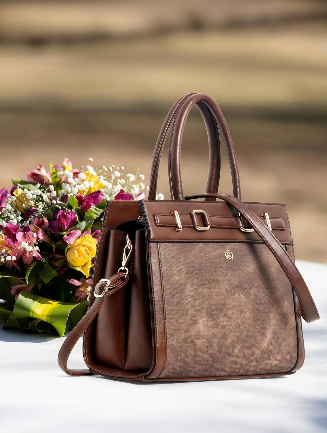 Image of Fiesto fashion Tan Women Hand-held Bag FIESTO-369-TAN