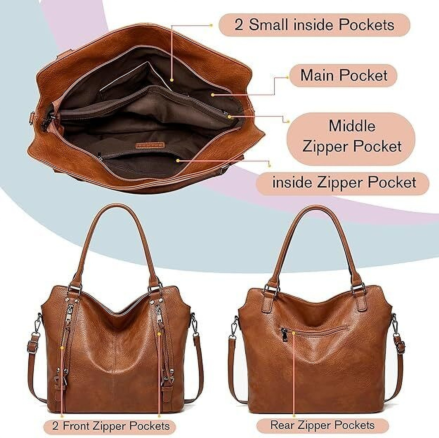 Image of Beauty Queen Women Brown Handbag