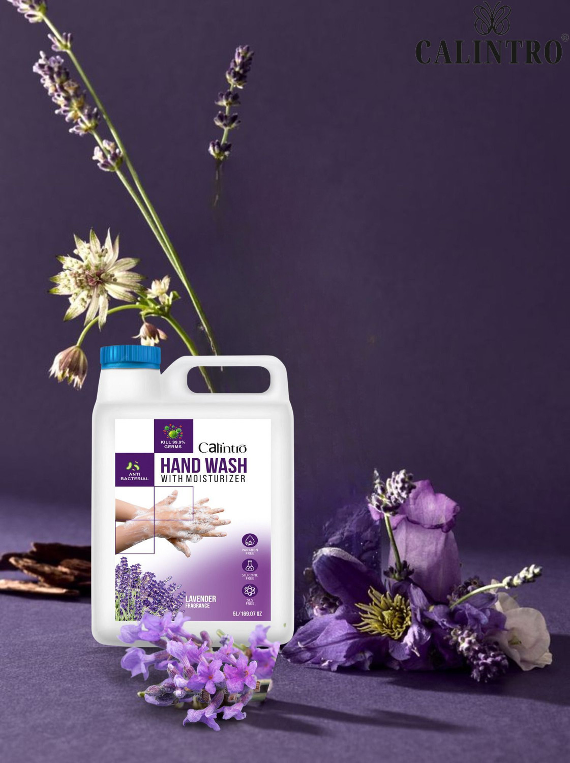 Image of Calintro Rose & Lavender Herbal Purifying Handwash Deep Cleansing, Aromatic Freshness Hand Wash Can (2 x 5 L)