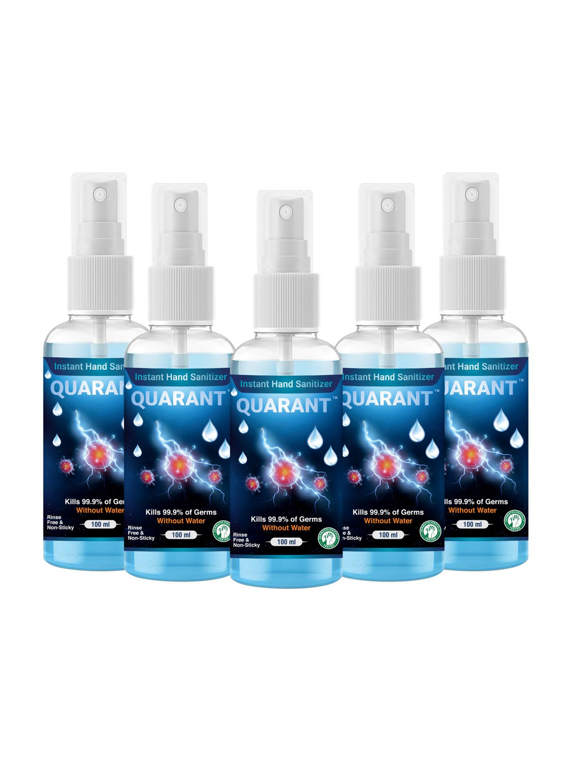 Image of Maxisoft Spray Lemon & Mint | Instant Germ Kill & Daily Hygiene Protection Hand Sanitizer Bottle (8 x 120 ml)