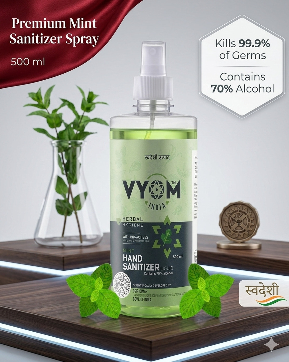 Image of Maxisoft Spray Lemon & Mint | Instant Germ Kill & Daily Hygiene Protection Hand Sanitizer Bottle (12 x 120 ml)