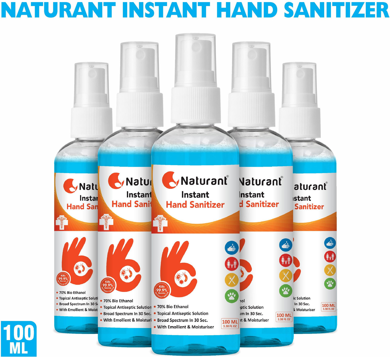 Image of Naturant Kills 99.99% Effective Against Germs | Safe for Kids Hand Sanitizer Can (5 L)