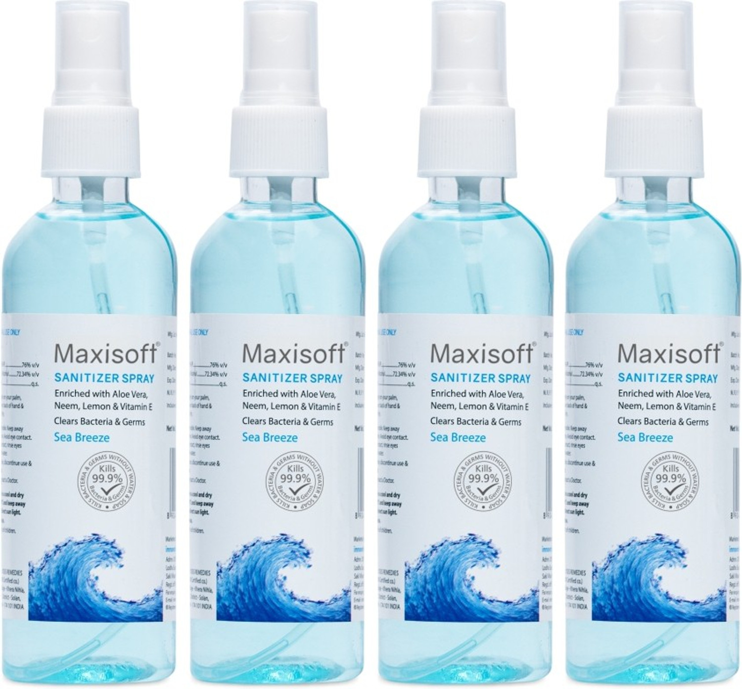 Image of Maxisoft Spray Lemon & Mint | Instant Germ Kill & Daily Hygiene Protection Hand Sanitizer Bottle (12 x 120 ml)