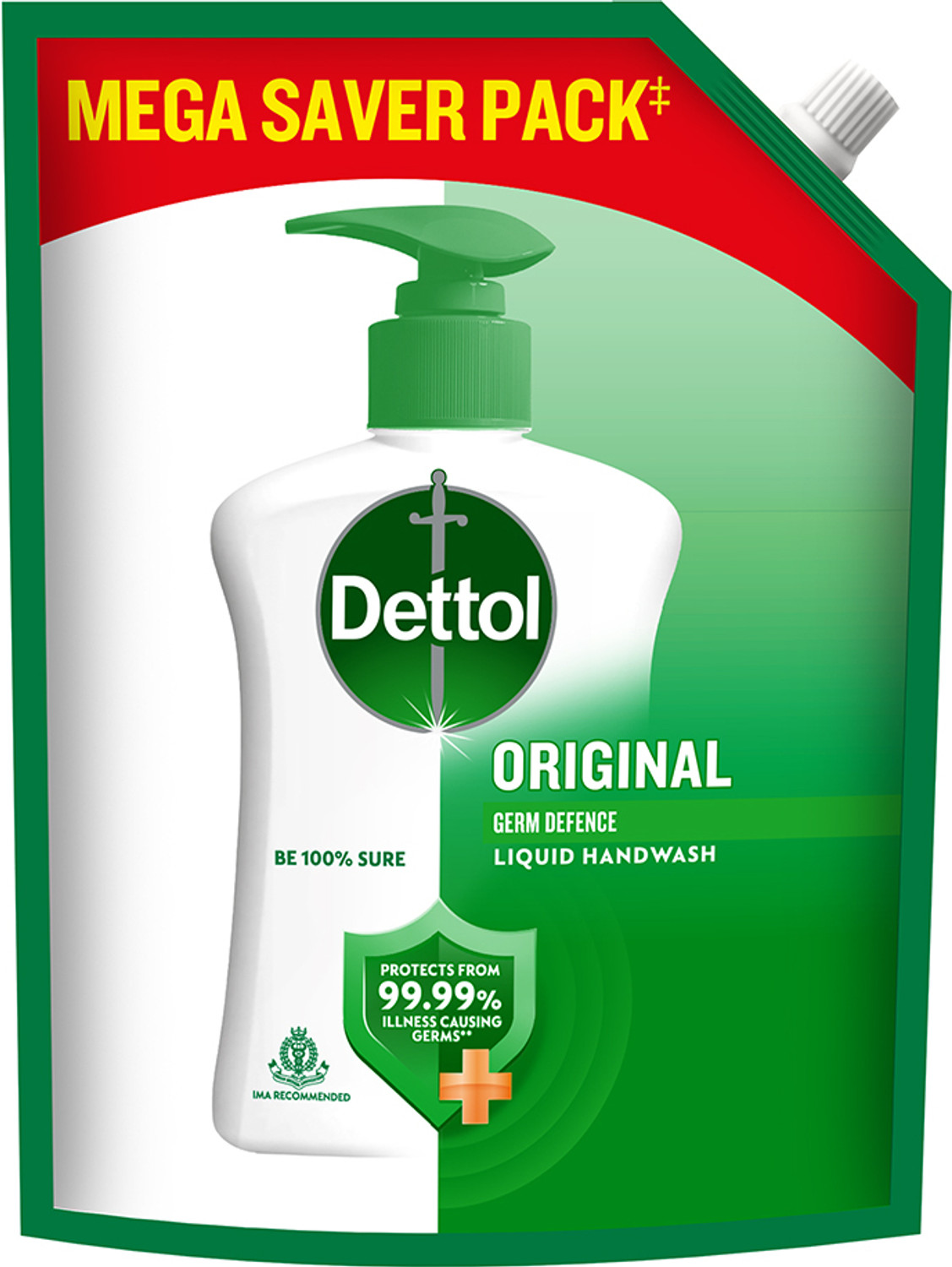 Image of Santoor Classic Gentle with Goodness of Sandalwood & Tulsi Hand Wash Pump + Refill (3 x 383.33 ml)