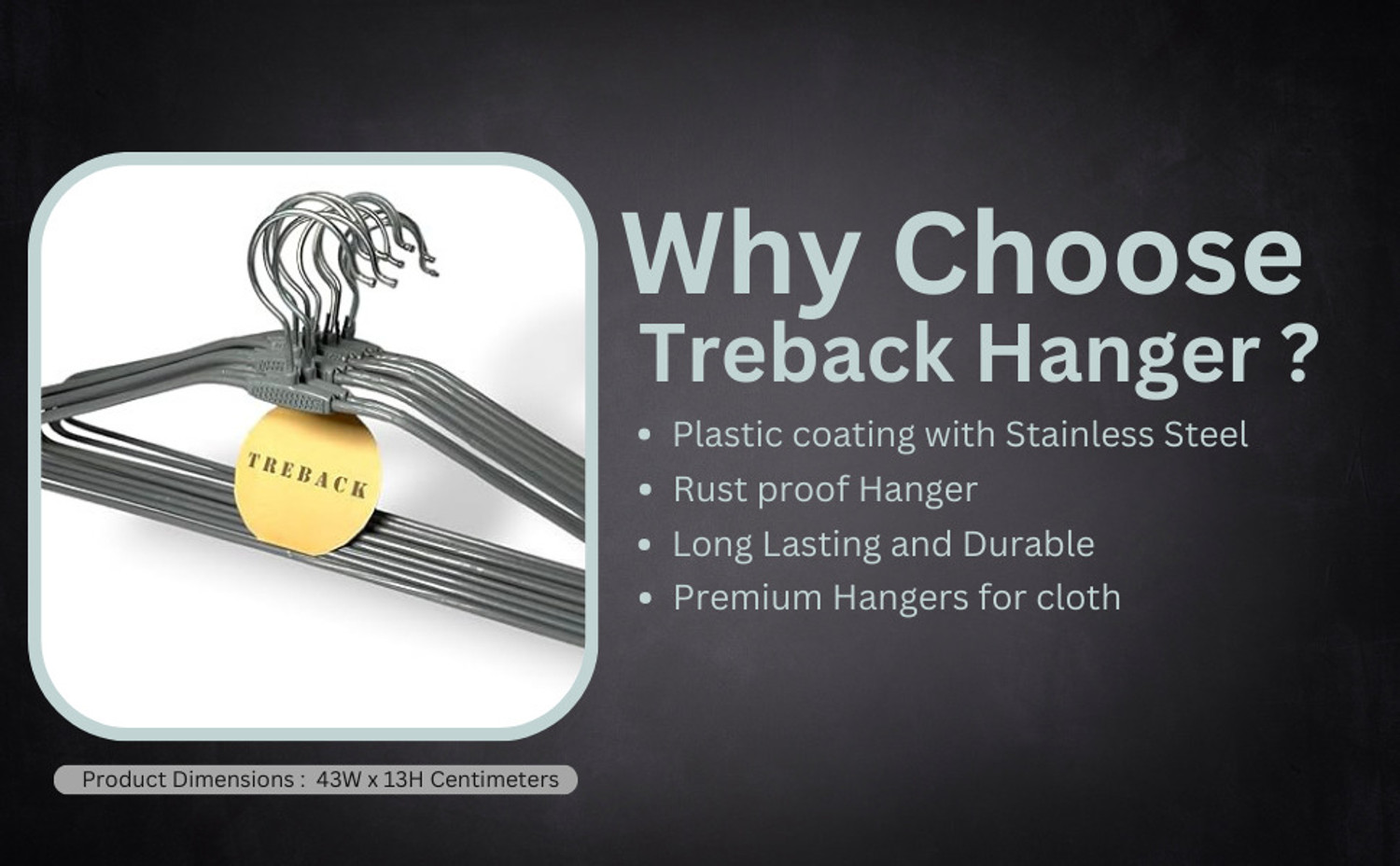 Image of treback Grey hangers pack of 40 heavy rust proof hangers for clothes Steel Shirt Pack of 40 Hangers For Shirt (Grey)