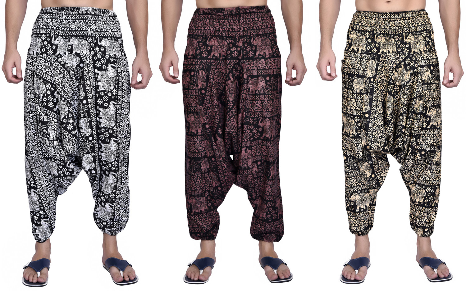 Image of Whitewhale Printed Cotton Men Harem Pants