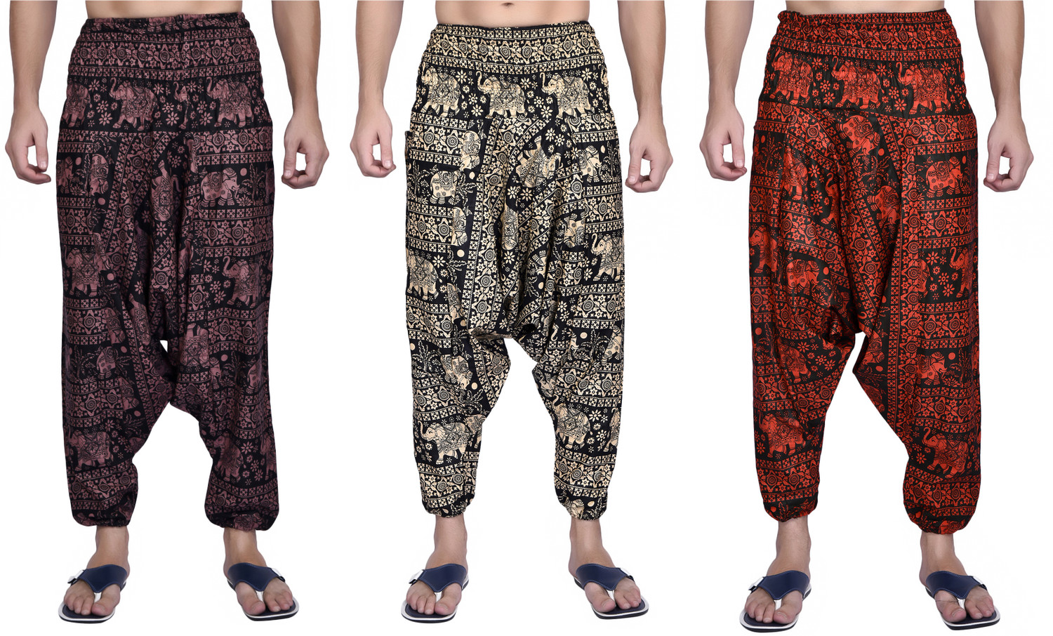 Image of Whitewhale Printed Cotton Men Harem Pants