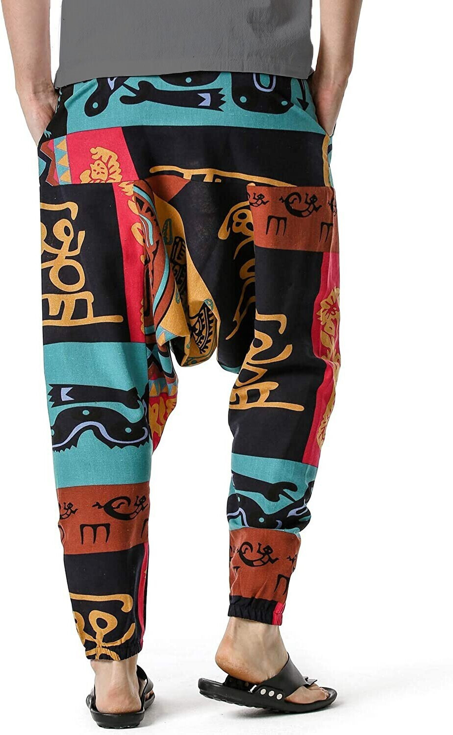 Image of Whitewhale Printed Cotton Men Harem Pants