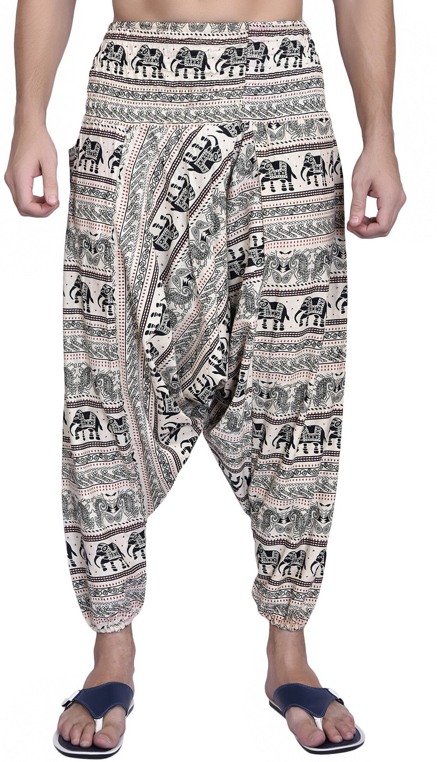 Image of Whitewhale Printed Cotton Men Harem Pants