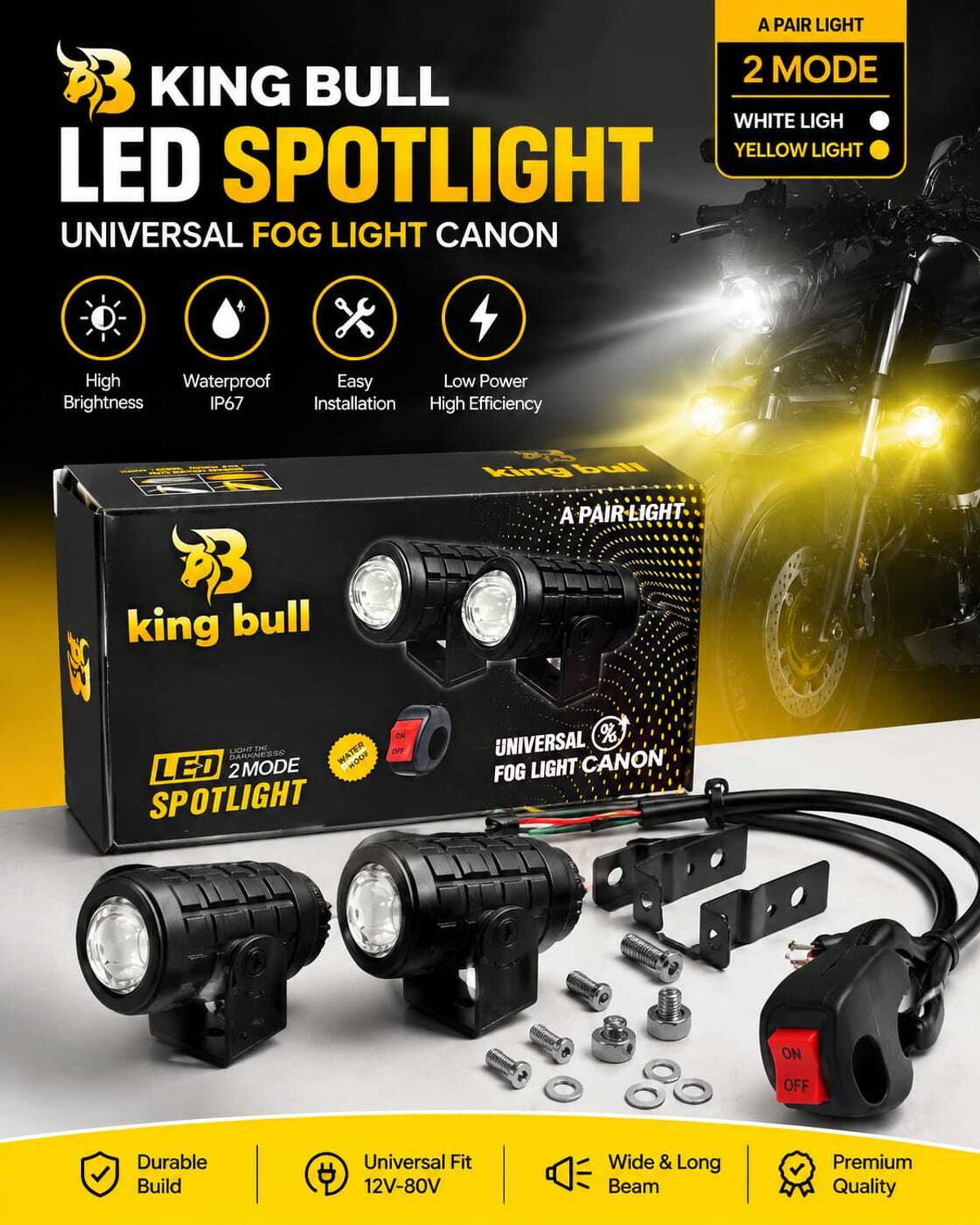 Image of UNO MINDA Halogen Headlight for Hero Splendor Pro