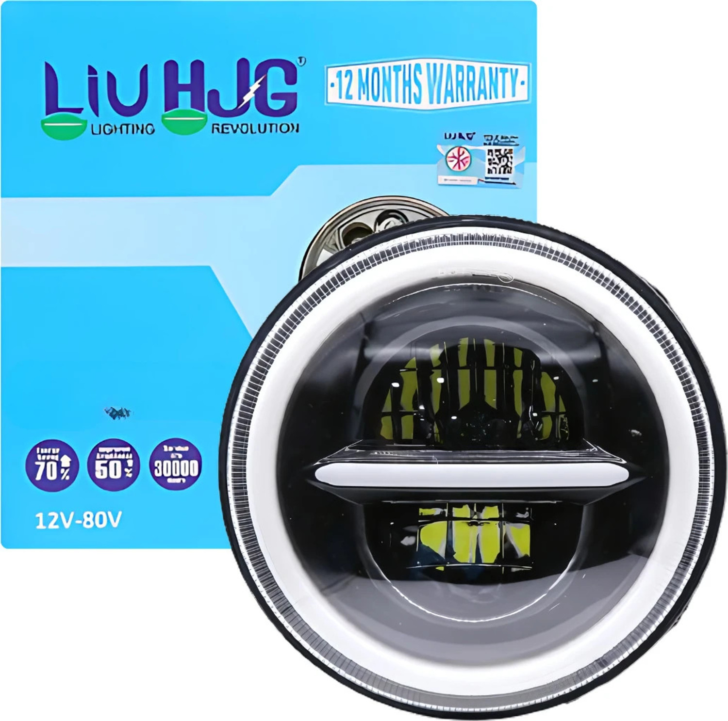 Image of Ruhani Auto LED Headlight for Royal Enfield Bullet 350, Bullet Trials 350, Bullet Trials 500, Thar, Jeep