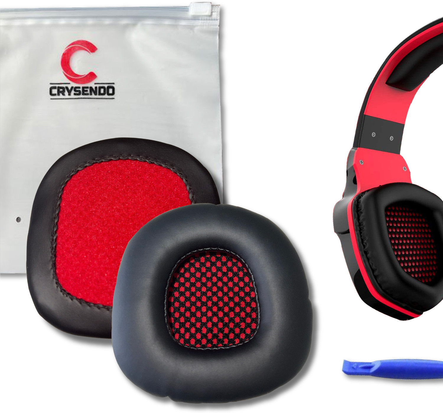 Image of Crysendo Anker Soundcore Life Q10 Cushion Over The Ear Headphone Cushion (Pack of 1, Blue+Orange)