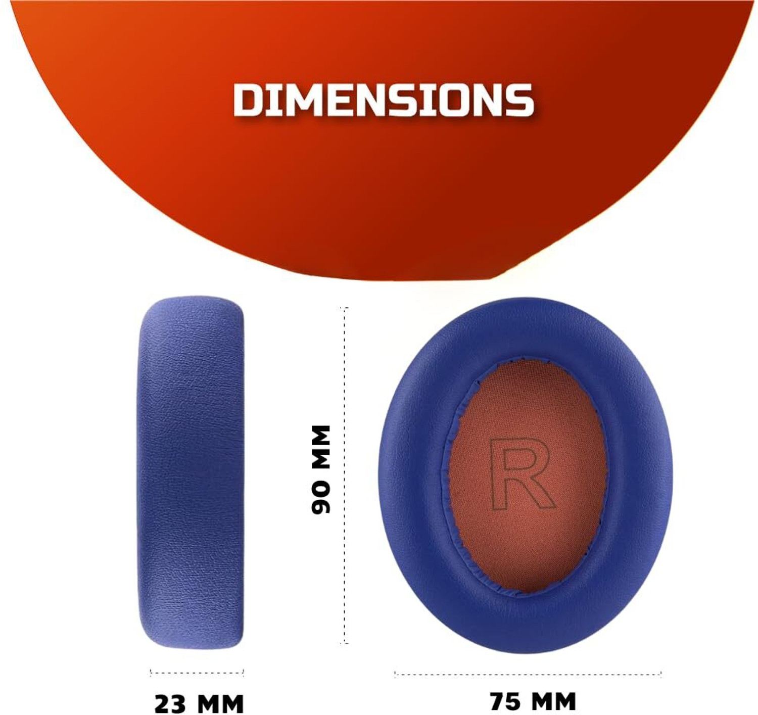 Image of Crysendo Anker Soundcore Life Q10 Cushion Over The Ear Headphone Cushion (Pack of 1, Blue+Orange)