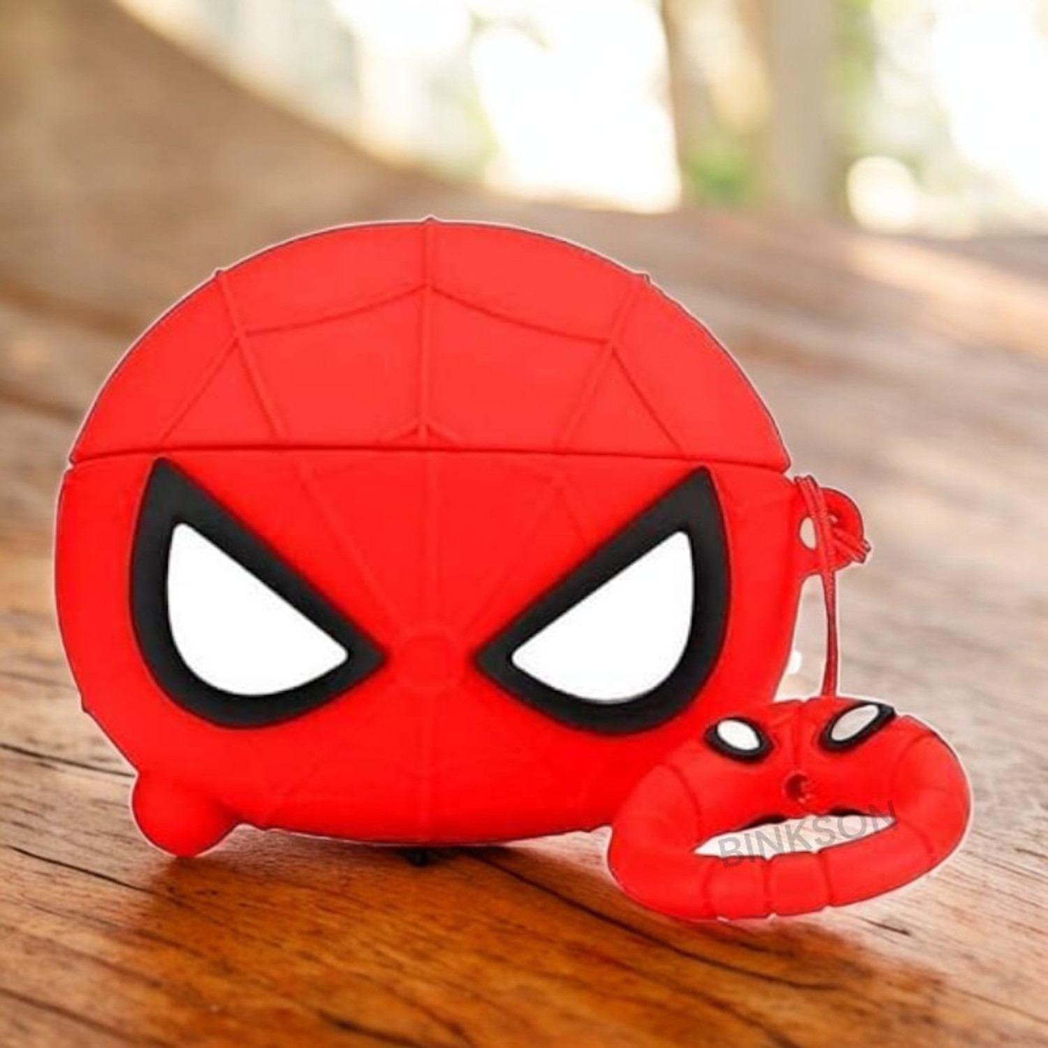 Image of MOBISINGH Silicone Pull String Headphone Case For Apple Airpods 1st Generation, Apple Airpods 2nd Generation (SPIDERMAN)