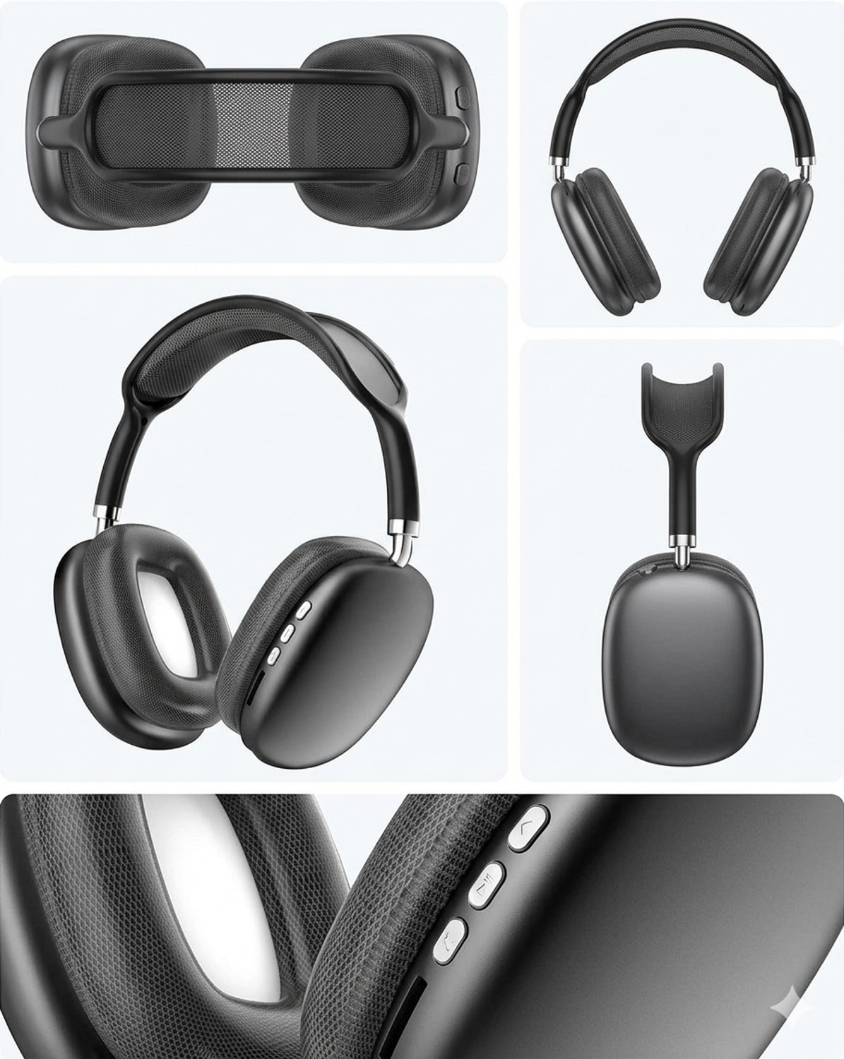 Image of RUHIZEN P9 Plus Wireless On Headphones Deep Bass with Microphone1 Bluetooth Headset (Black, On the Ear)