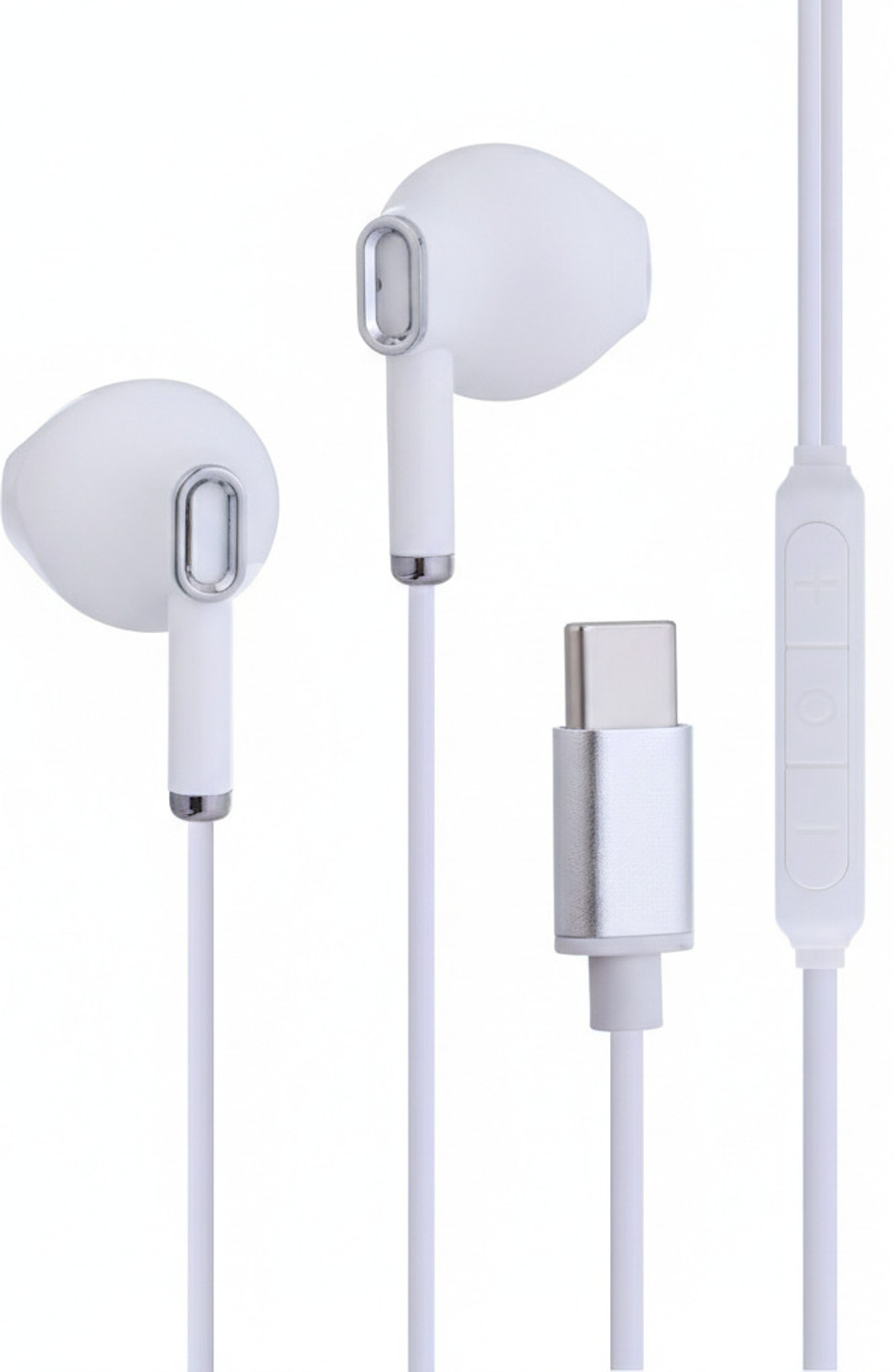 Image of twance wired earphone with Type C connector and 1.2 Meter length Wired Headset (White, In the Ear)