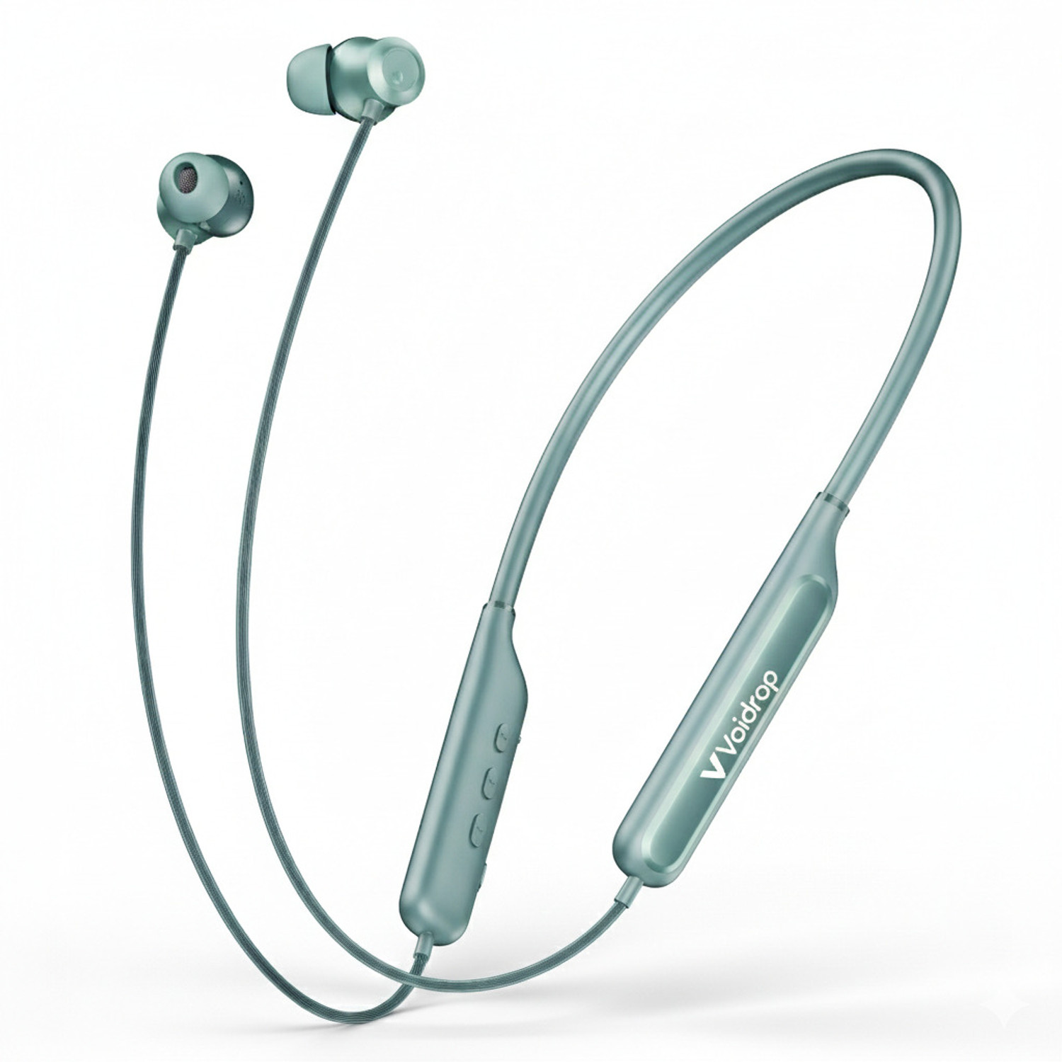 Image of HITECH HT-56 Metal Dual Power Bluetooth Wireless Neckband Bluetooth Headset (Green, True Wireless)
