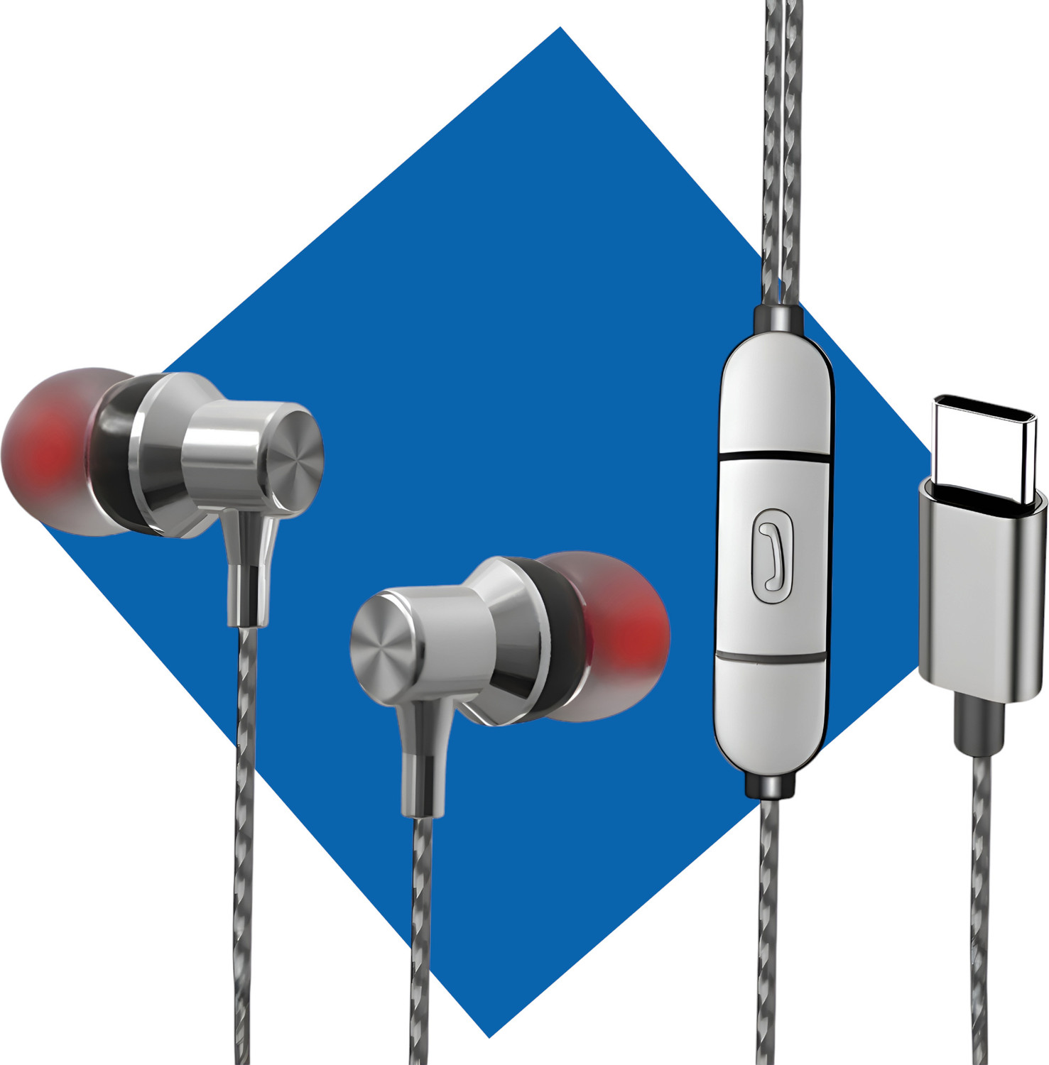 Image of EDENIC USB TYPE C METAL EARPHONE Wired Headset (GRAY, In the Ear)