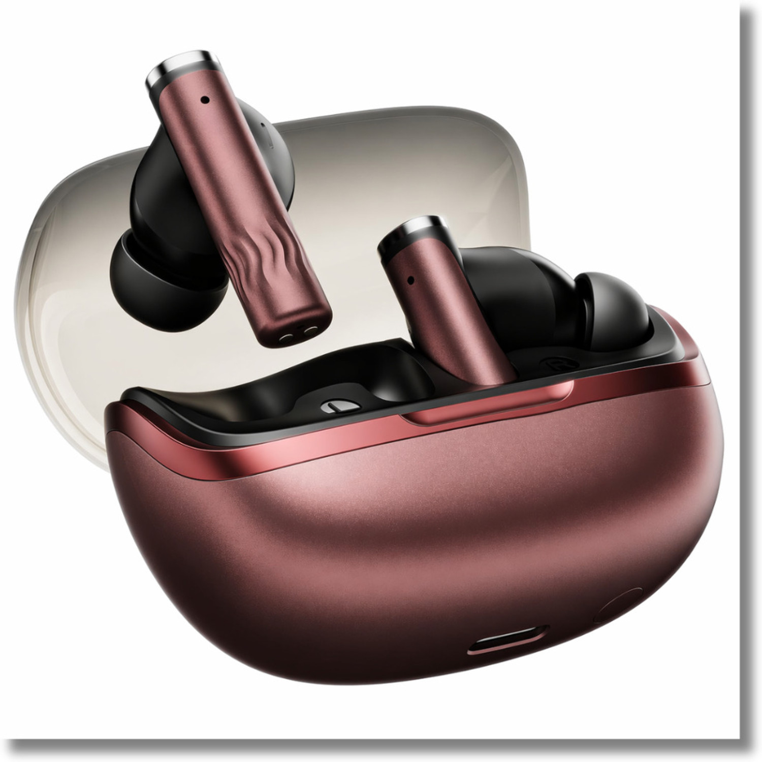 Image of Lynacz Original For Nirvana Zenith Pro TWS Earbuds with 50dB ANC - (Crimson Red) Bluetooth Headset (80H Playback ,Spatial Audio, LDAC Hi-Res, 6 Mics ENx, Low Latency Gaming, In the Ear)