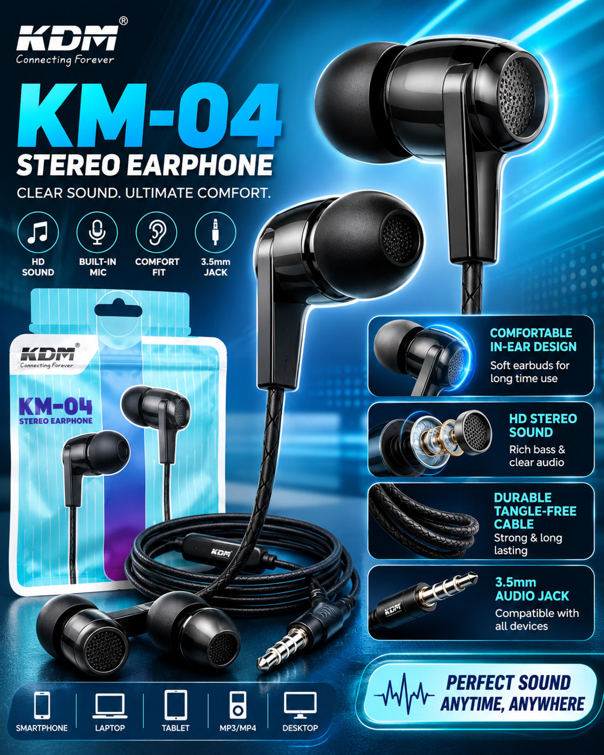 Image of Lynacz Original 3.5mm Audio Jack, Compatible for Realme & Deep Bass Wired Headset (Black, In the Ear)