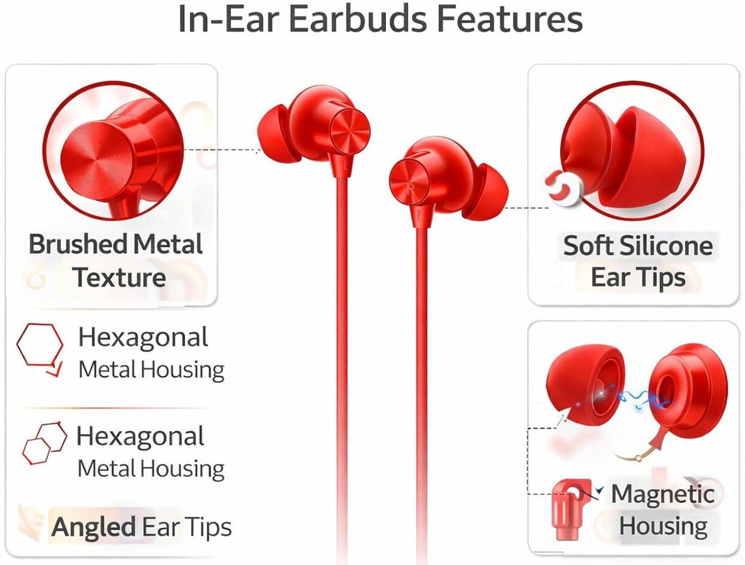 Image of Lynacz Original Compatible for OnePlus Z3 Wireless Neckband Bluetooth Earphones (Red) Bluetooth Headset (ANC | 28 Hours Battery | Type-C Fast Charging | Dual Pairing, In the Ear)