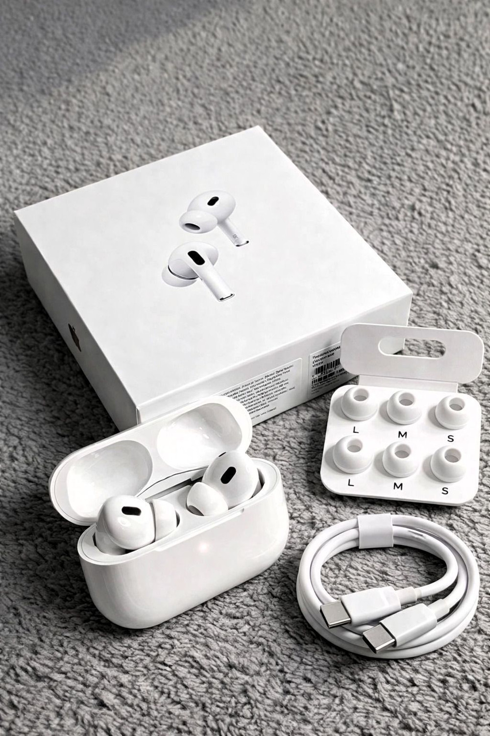 Image of Urja Enterprise Airpods Pro 2 Touch Display with Compair apple airpods ANC (USB-C) Bluetooth Headset (White, True Wireless)