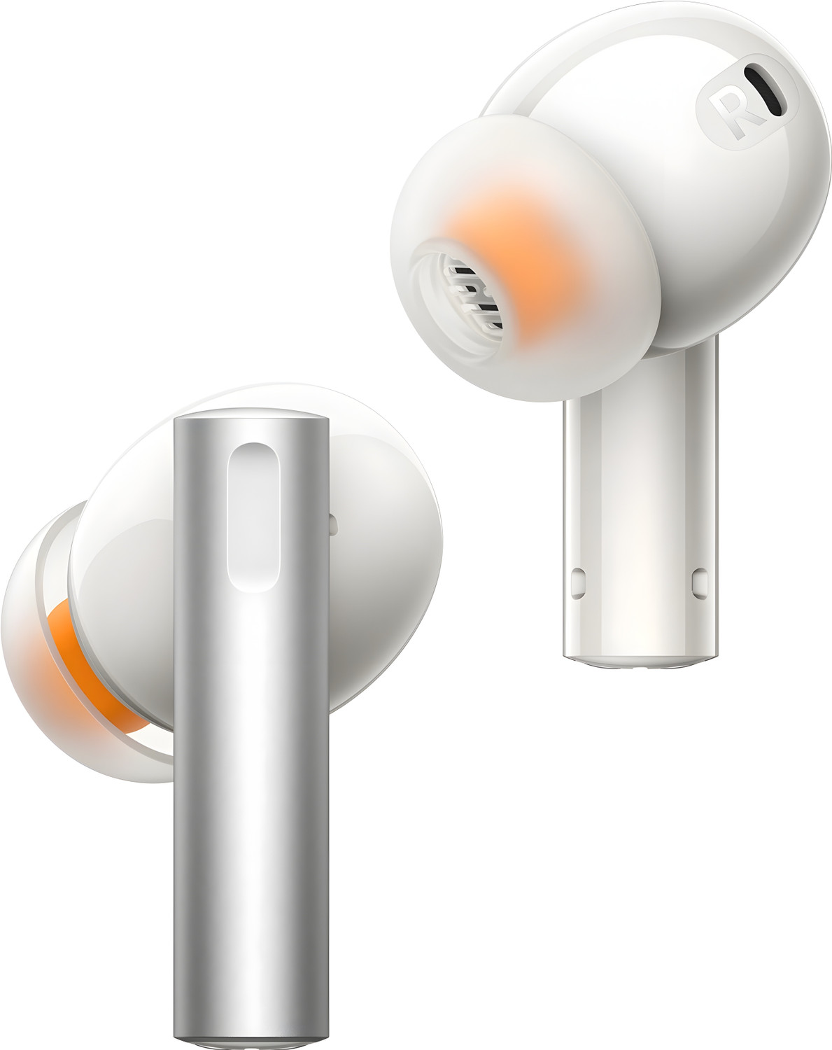 Image of MR.NOBODY Buds Air 6 TWS Earbuds, Hi-Res LHDC Audio, 12.4mm Deep Bass, 40 Hrs Playtime Bluetooth Headset (White, Silver, True Wireless)