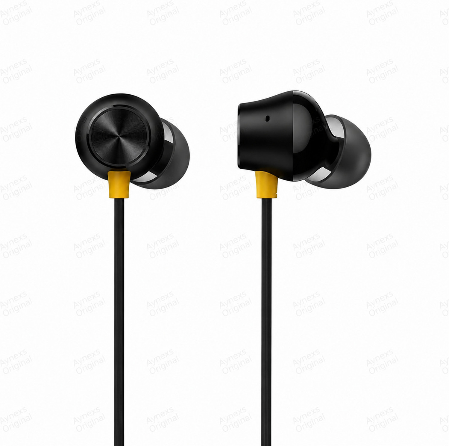 Image of AYNEXS ORIGINAL for Realme Buds 2 Neo Wired Earphones with Mic, 11.2mm Bass Driver, Tangle-Free Wired Headset (Black, In the Ear)