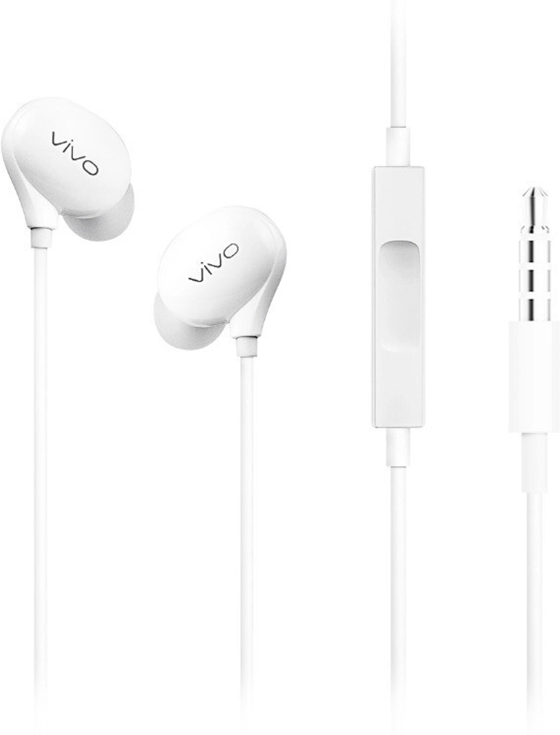 Image of vivo Semi-In-Ear XE160 3.5mm jack Wired Earphones(Professional tuning) Wired Headset (White, In the Ear)