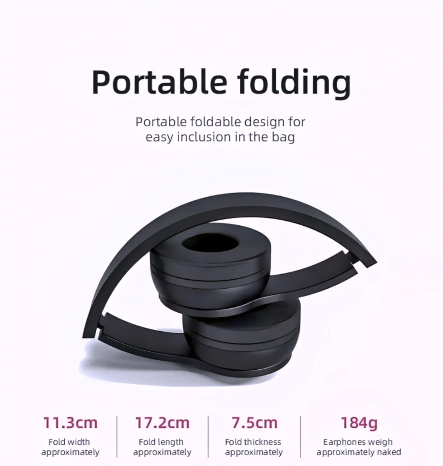 Image of house of common Wireless Gaming Headset with Bluetooth, Foldable Frame, and Mic 3Q Bluetooth & Wired Headset (Black, On the Ear)