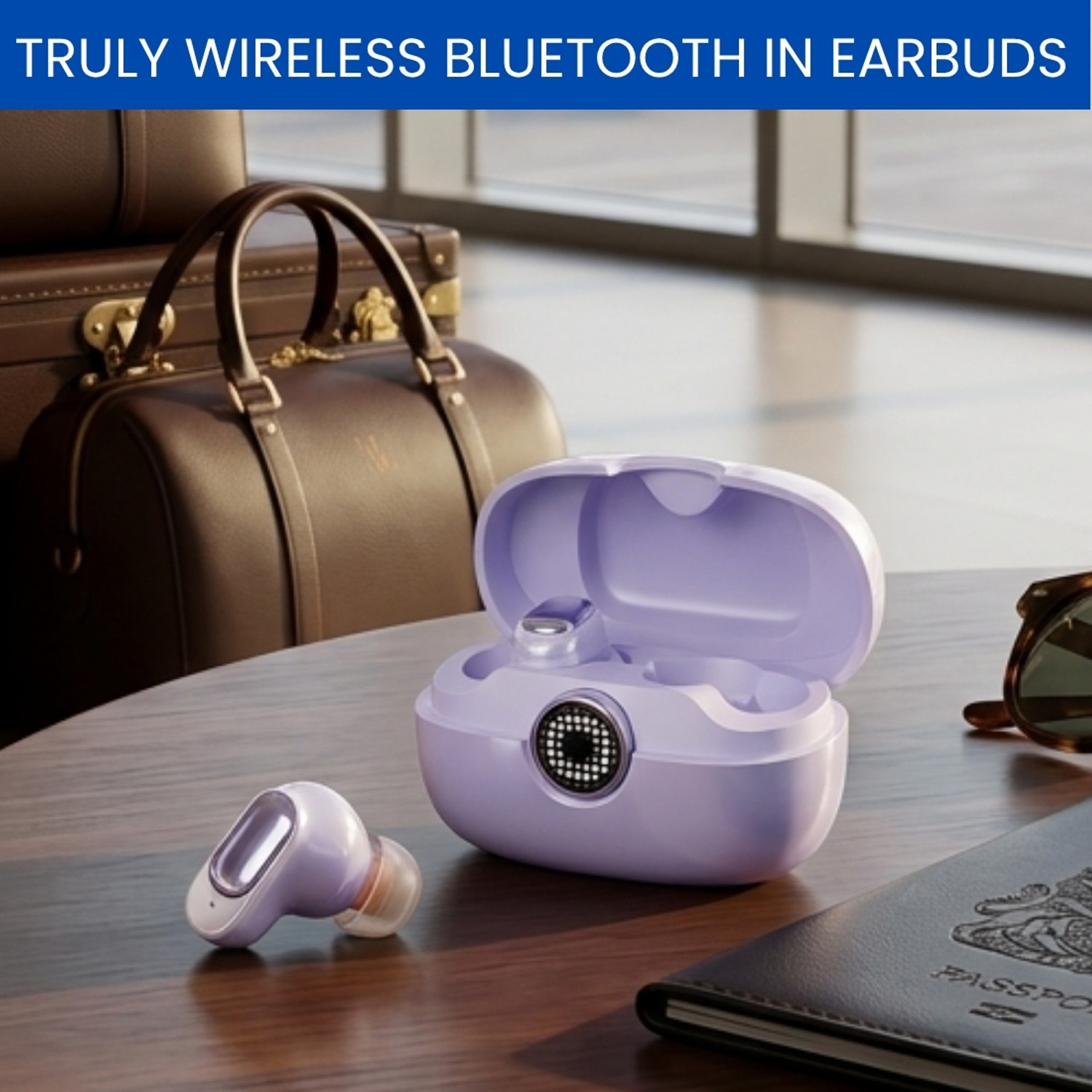 Image of Lynacz Original For Realme Buds Air 7 Purple | 52H Battery, 12.4mm Driver, ENC Calling, IP55 Bluetooth Headset (White, True Wireless)