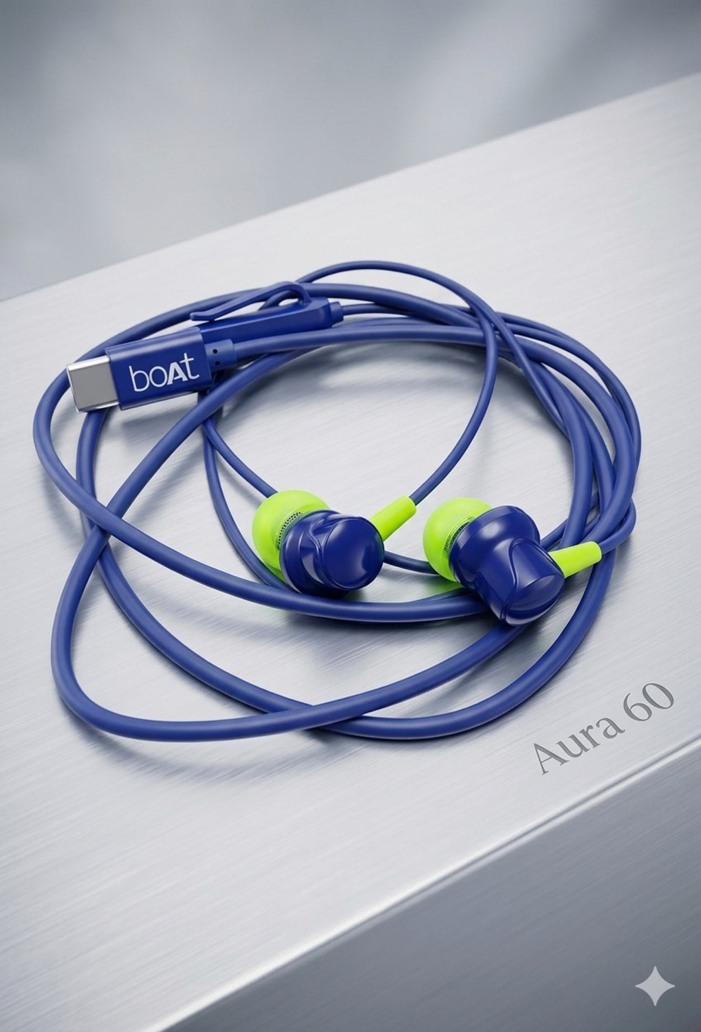 Image of RD Telinet boAt Type-C Magnetic deep bass super sound quality Wired Headset (Blue /Green, In the Ear)