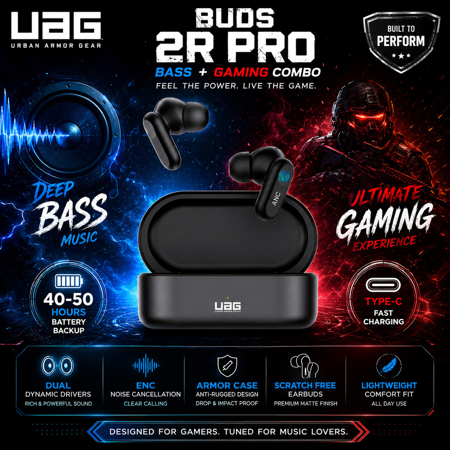 Image of Amoonk NOISEEE Buds, 49dB ANC, ENC,Gaming Earbuds Bluetooth 5.0 Wireless Bluetooth TWS Bluetooth Headset (Multicolor, True Wireless)