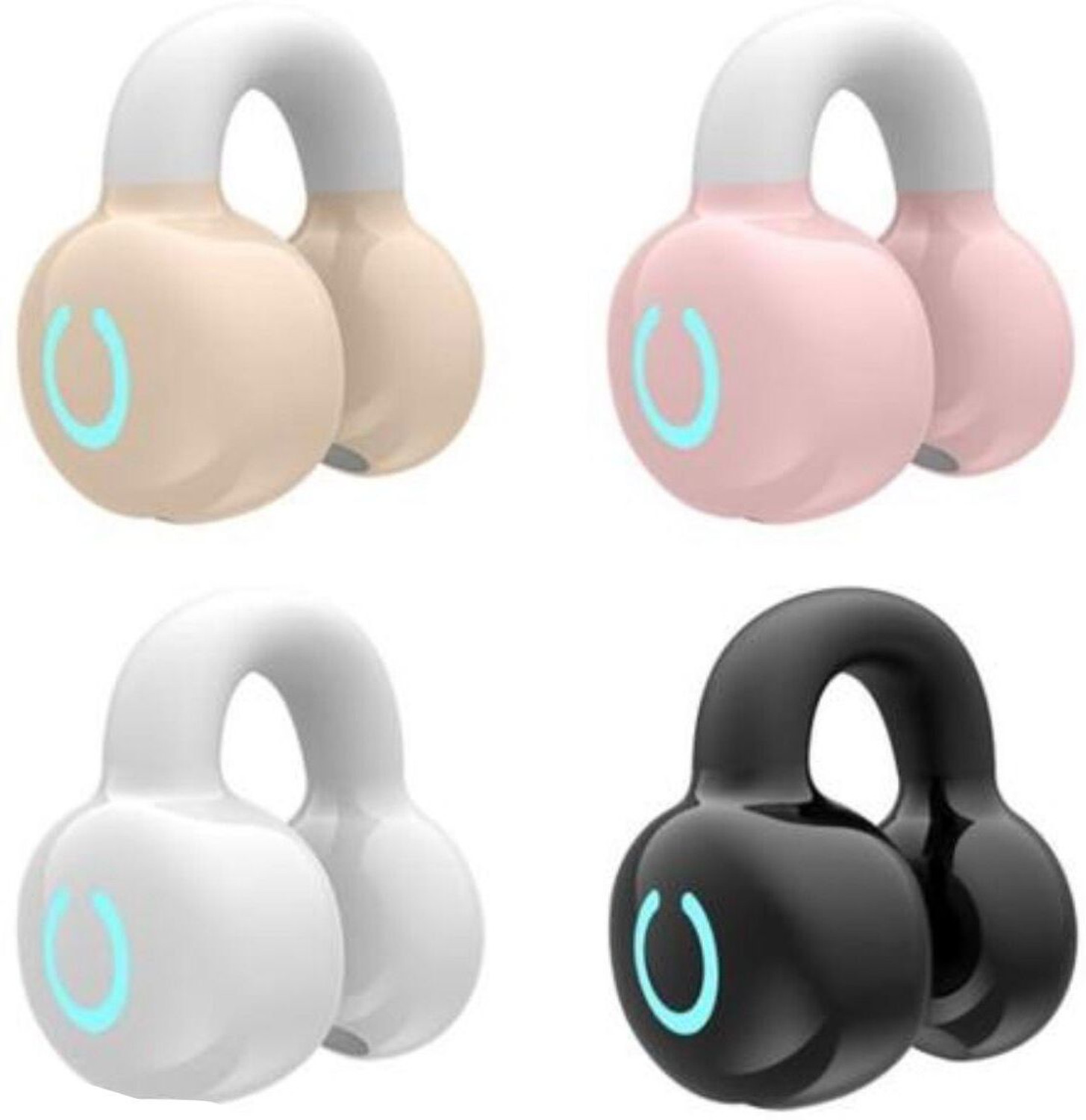 Image of JPGC Single Ear Bone Conduction Bluetooth Earphone Ear Clip Stereo Bluetooth Headset (Black, True Wireless)