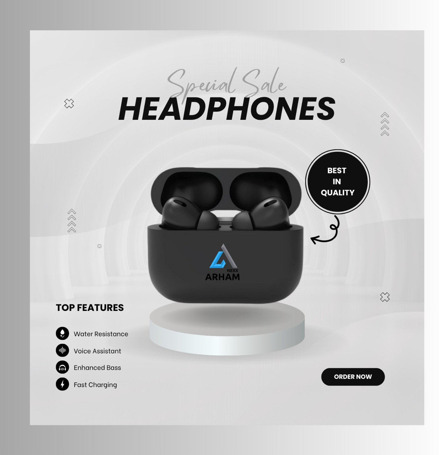 Image of NEXX ARHAM BLUETOOTH EARBUDS WITH 10MM BOOST DRIVE AND GOOD SOUND QUALITY Bluetooth Headset (Black, True Wireless)