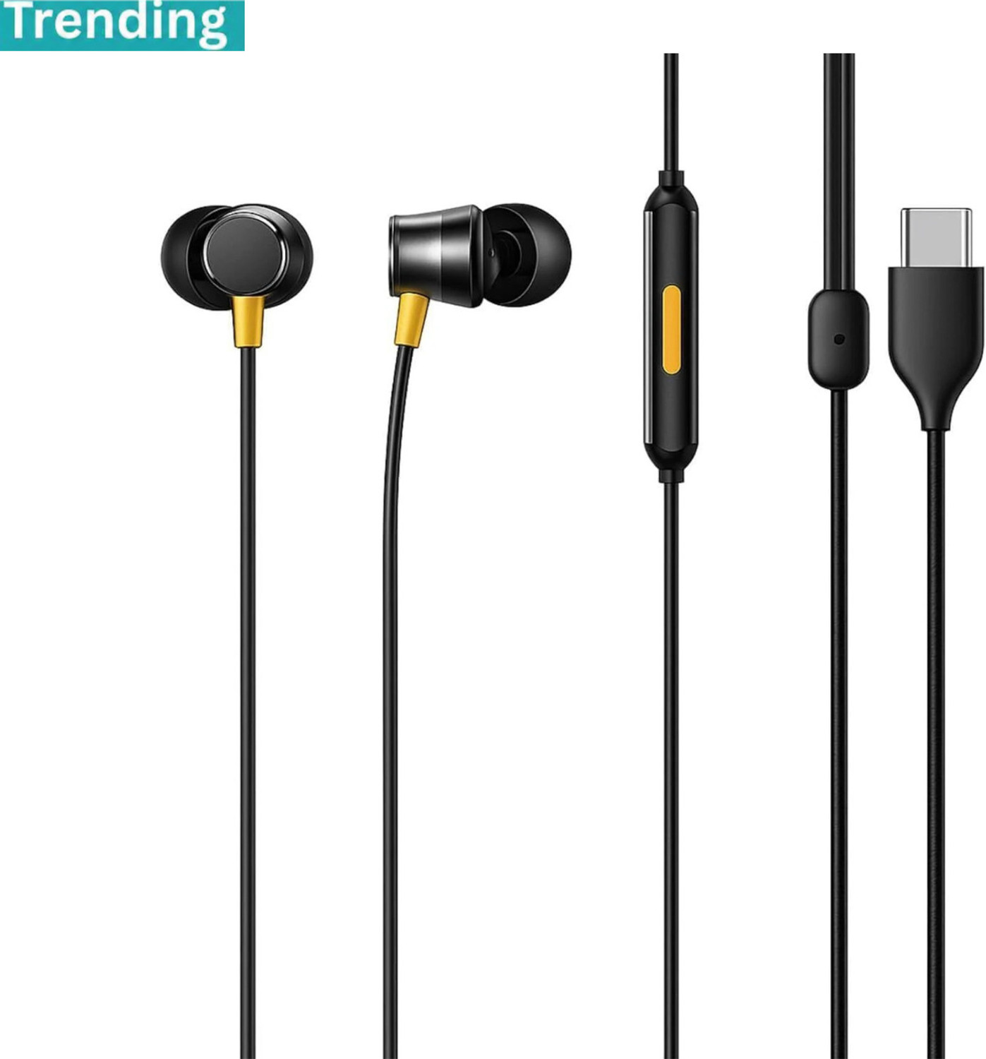 Image of Lynacz Original Redmi Wired High Definition in-Ear Earphones with in-Built HD Mic Wired Headset (10 mm Driver, Metal Sound Chamber for Dynamic Bass (Black), In the Ear)
