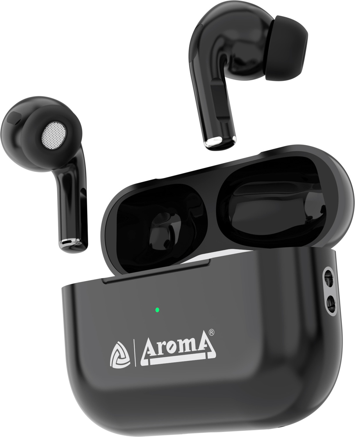 Image of Aroma NB121 Pods Upto 40 Hours Playtime* Type C Fast Charging Dual Pairing Earbuds Bluetooth Headset (Space Black, True Wireless)