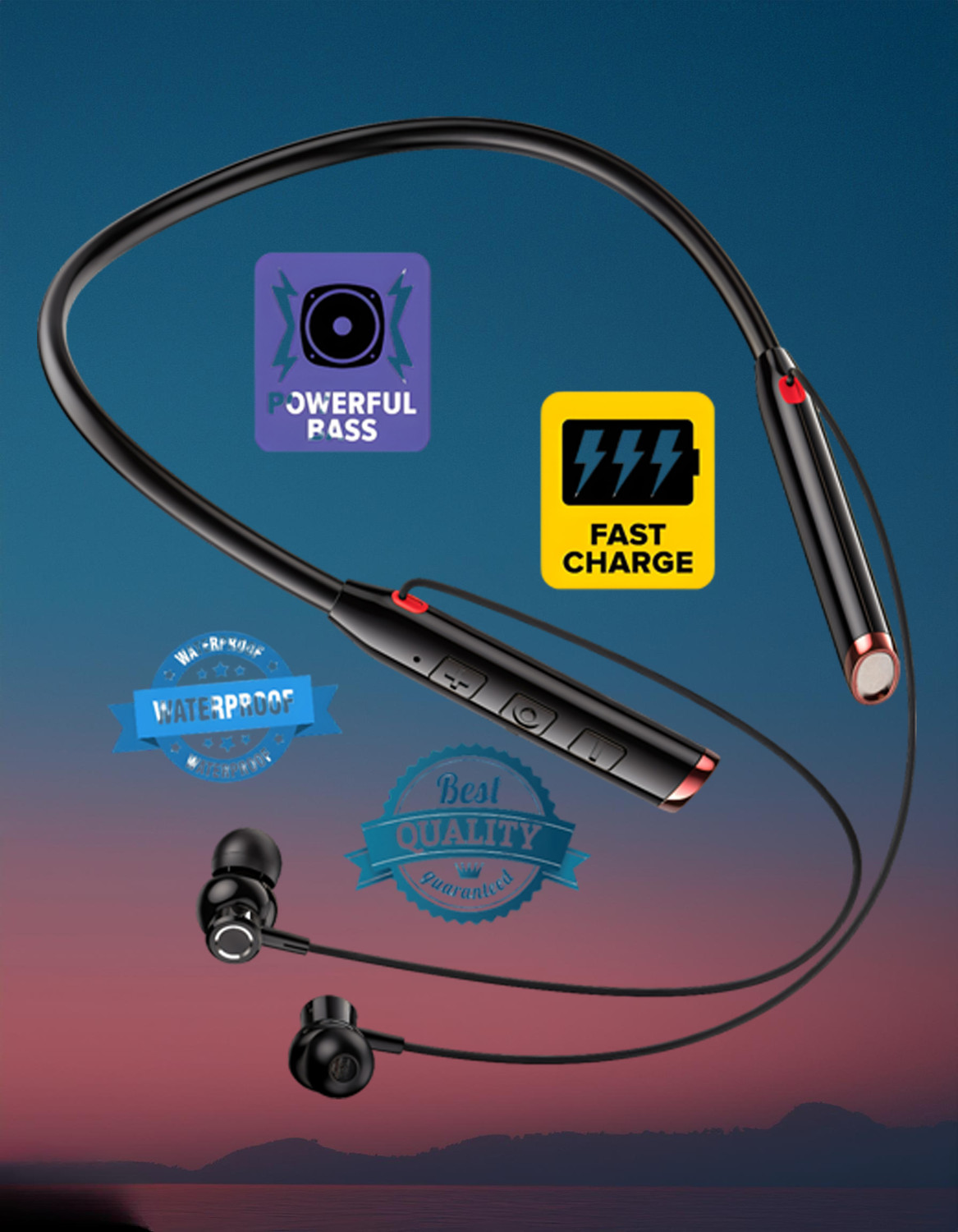 Image of itel Roar 60 Bluetooth Headset (Dark Blue, In the Ear)