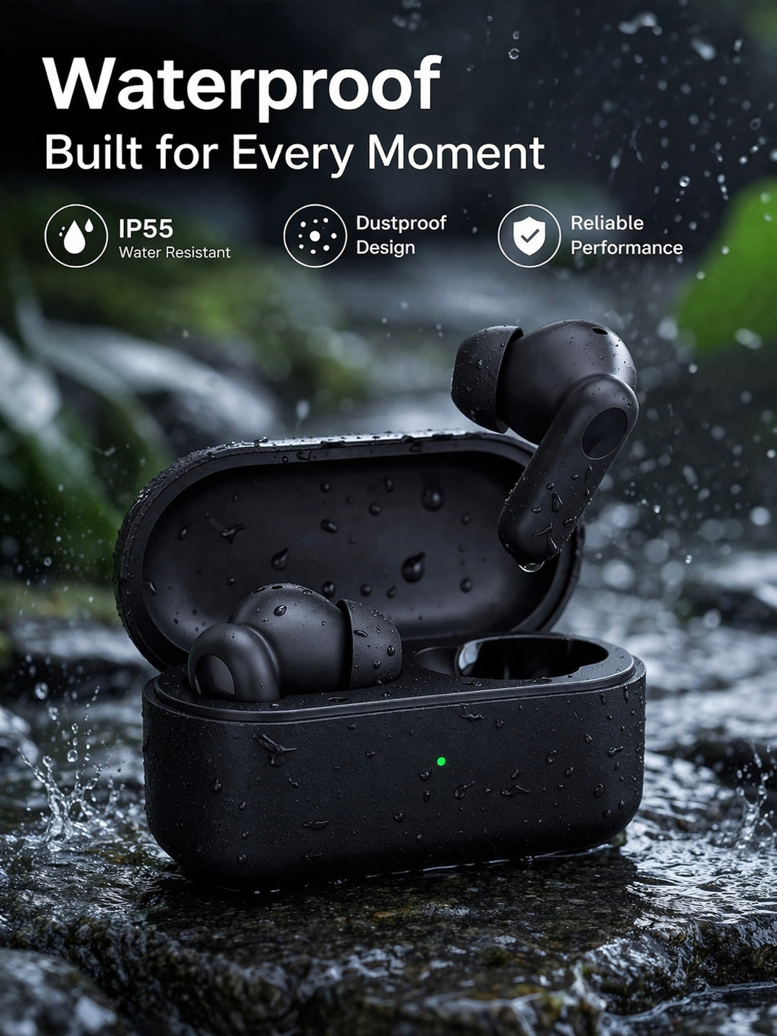 Image of THANVIKA TECH Buds 2r Bluetooth 5.3 Wireless Earbuds (Deep Grey) Bluetooth Headset (Deep Grey, True Wireless)
