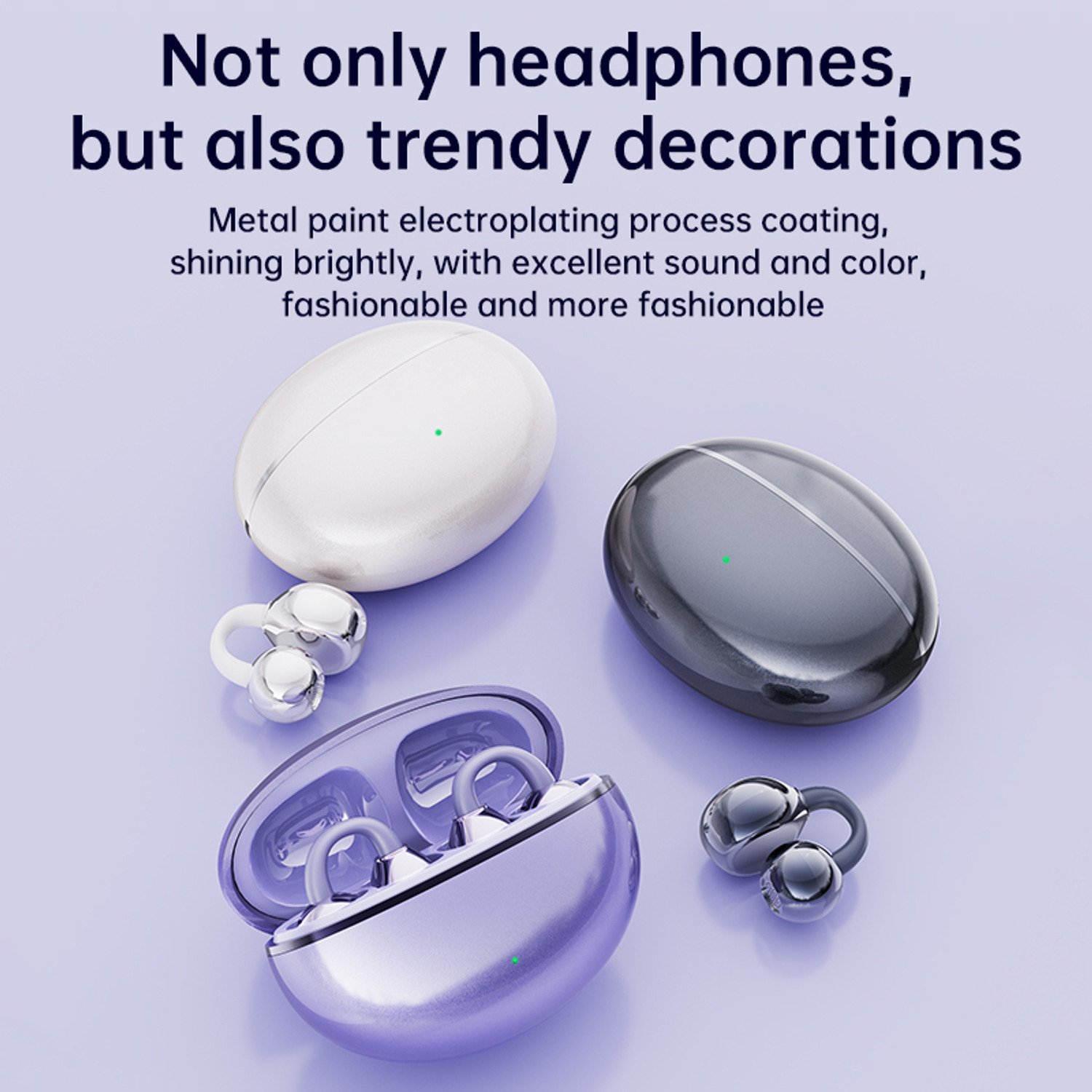 Image of NYXO M79 Open Ear Wireless Earbuds, Bluetooth 5.4 Air Conduction Headphones Bluetooth Headset (Black, True Wireless)