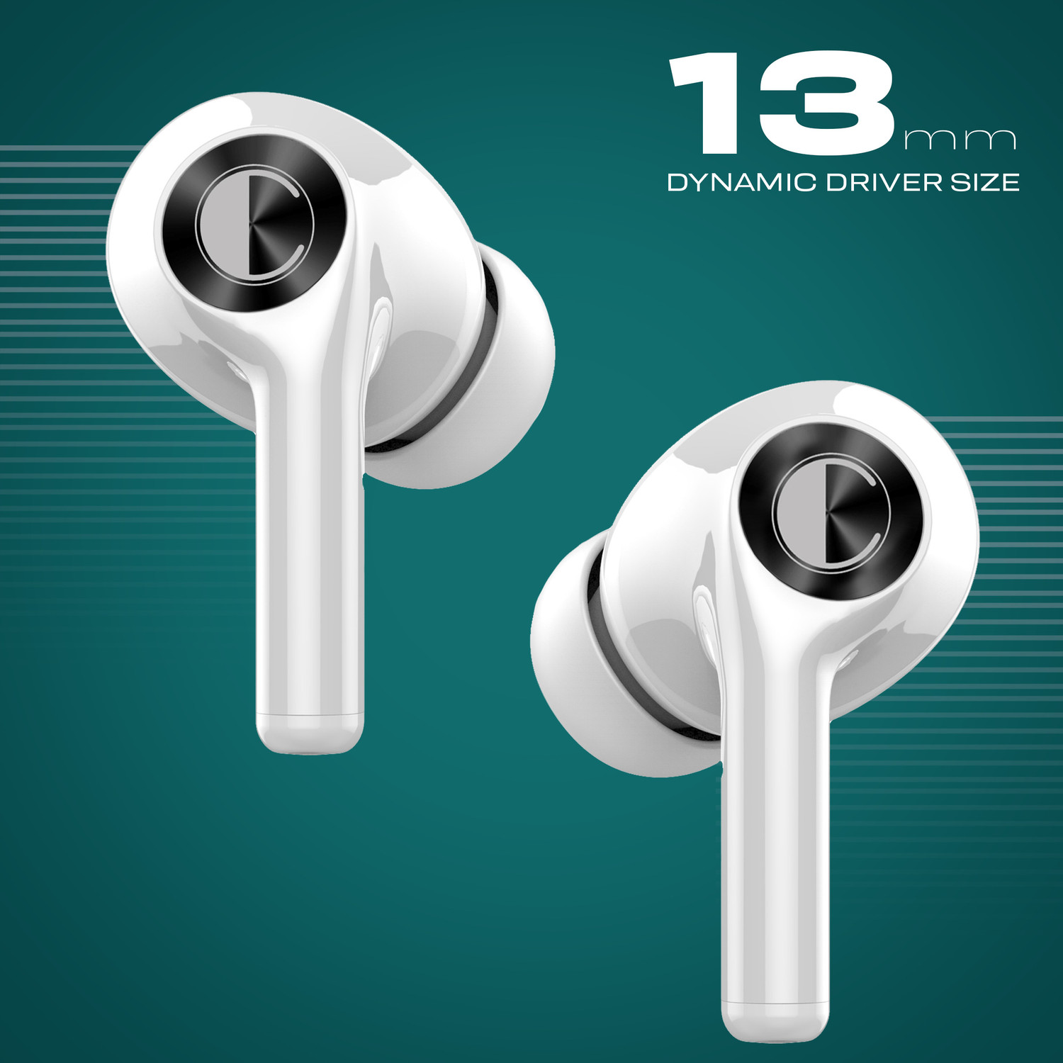 Image of Cellecor BroPods CB22 TWS With 45 Hrs, ENC, 13mm Driver, BT v5.1, Voice Assistant, IPX4 Bluetooth Headset (White, True Wireless)