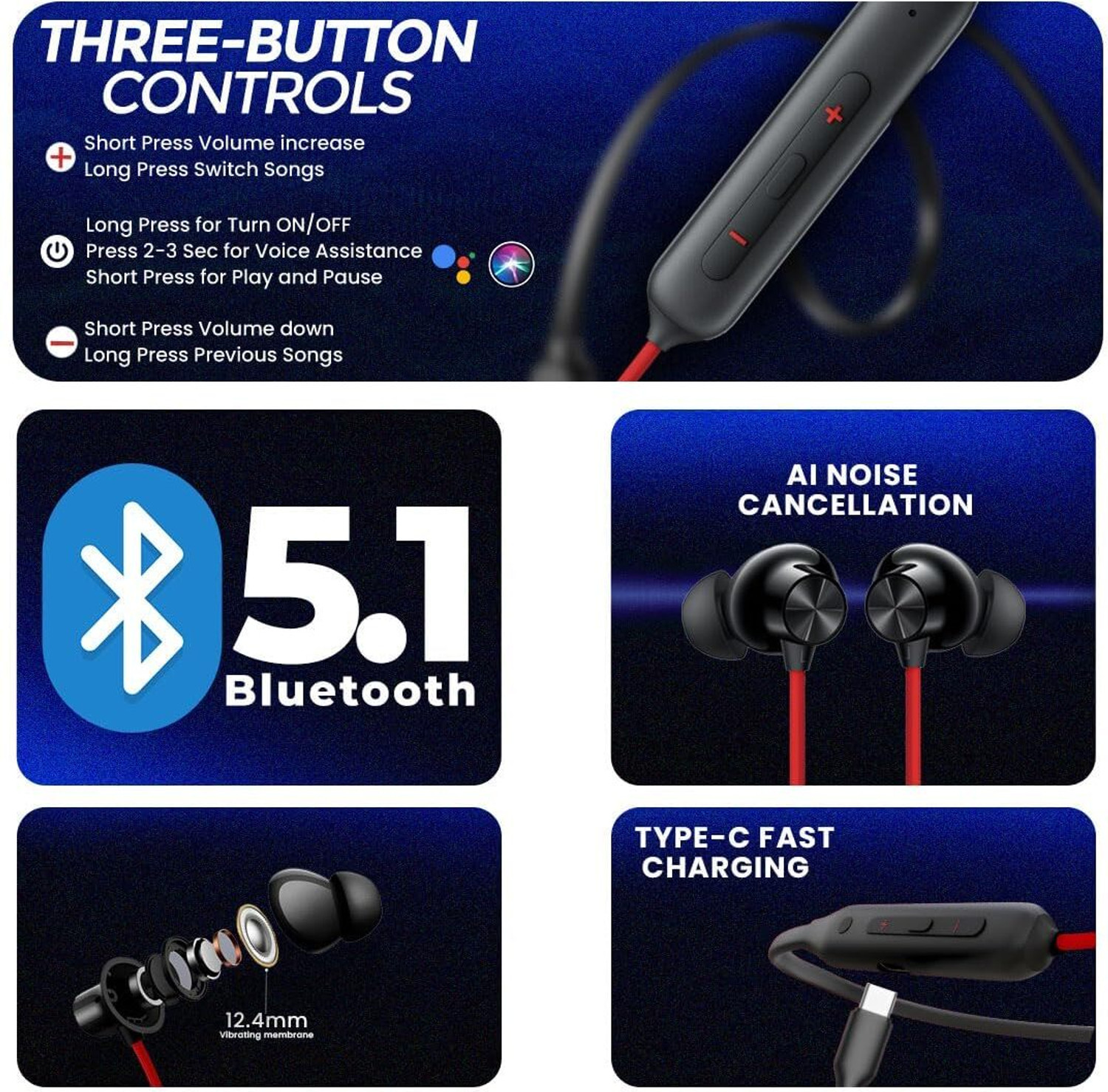 Image of Mobiwaves By On Plus Bullet Z2 Original Lowest Price Offer Bluetooth Headset (Black, Red, In the Ear)