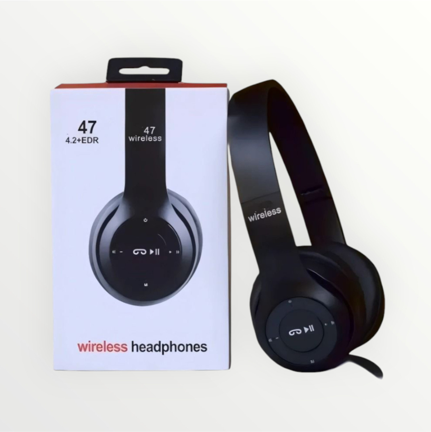 Image of house of common Wireless Gaming Headset with Bluetooth, Foldable Frame, and Mic 3Q Bluetooth & Wired Headset (Black, On the Ear)