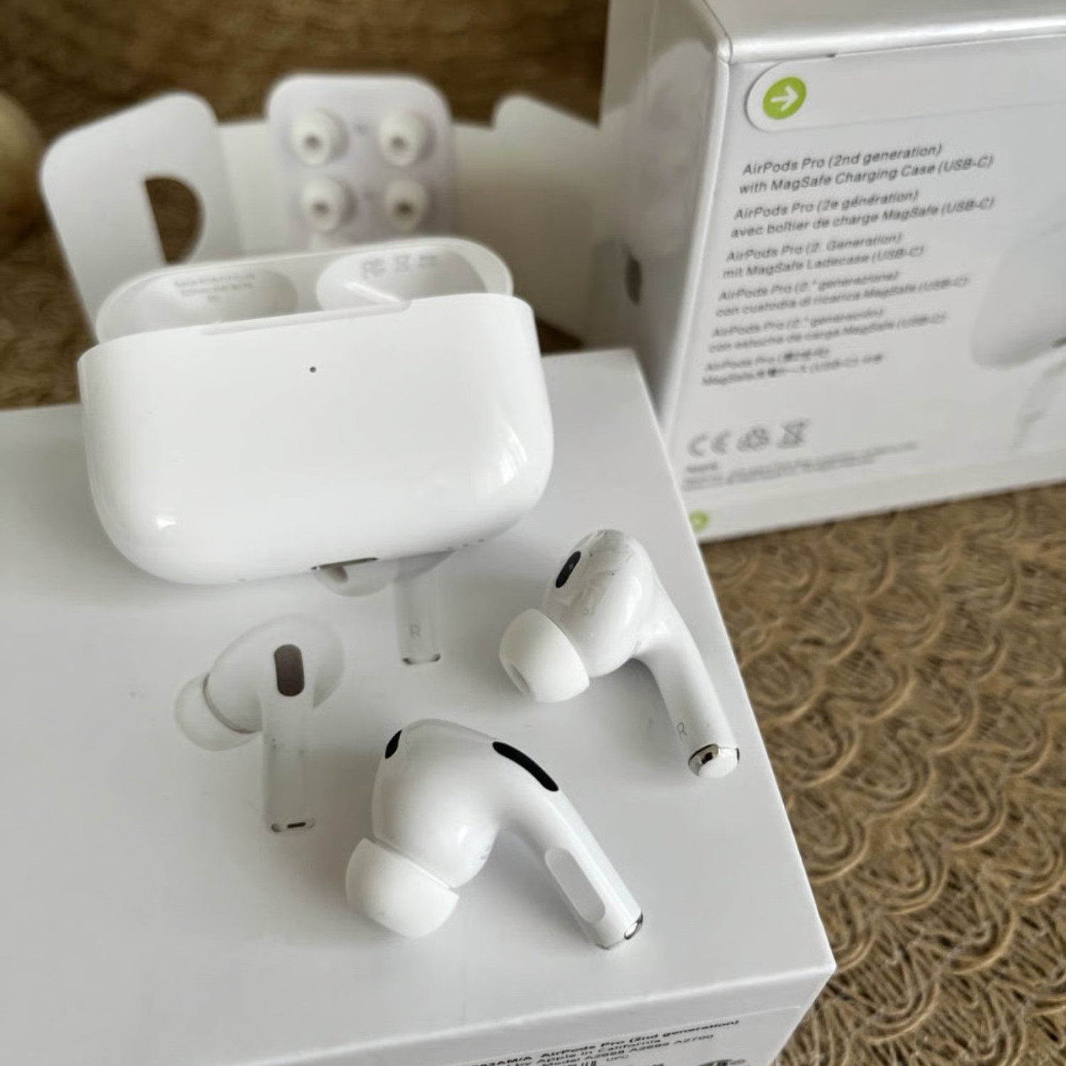 Image of Urja Enterprise Airpods Pro 2 Touch Display with Compair apple airpods ANC (USB-C) Bluetooth Headset (White, True Wireless)