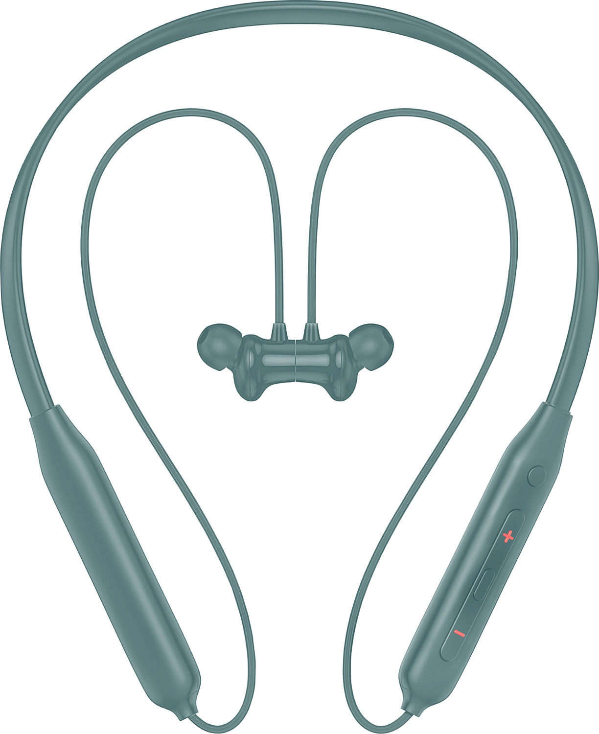 Image of HITECH HT-56 Metal Dual Power Bluetooth Wireless Neckband Bluetooth Headset (Green, True Wireless)