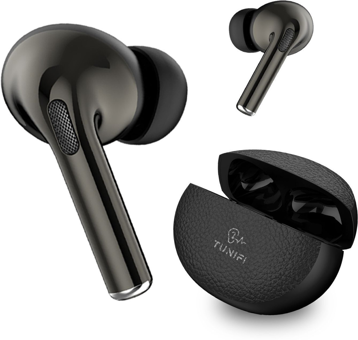 Image of unigenaudio UNIPODS Xtra True Wireless Earbuds Earphones, 120H Playtime Bluetooth Headset (Black, In the Ear)