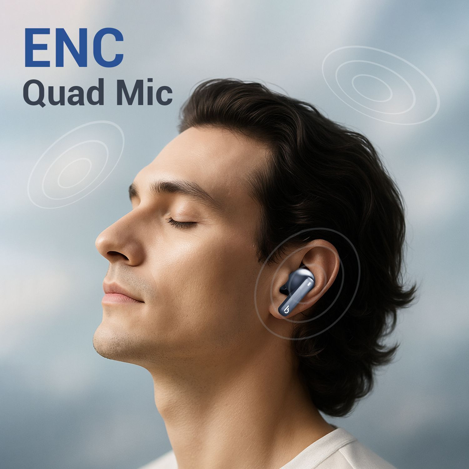 Image of BERTH Earbuds Z With 40 hours playtime, IPX5, 4 clear calling Enc mics, low latency Bluetooth Gaming Headset (Blue, True Wireless)