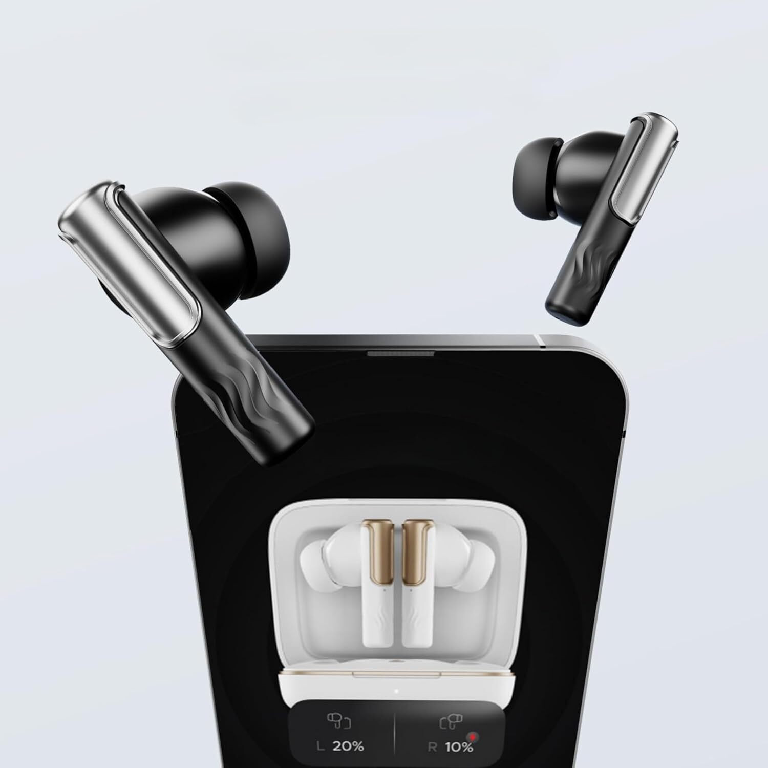 Image of Lynacz Original Titanium Dual Drivers, Bluetooth Earbuds Compatible with Boat Buds2 Bluetooth Headset (Black, True Wireless)